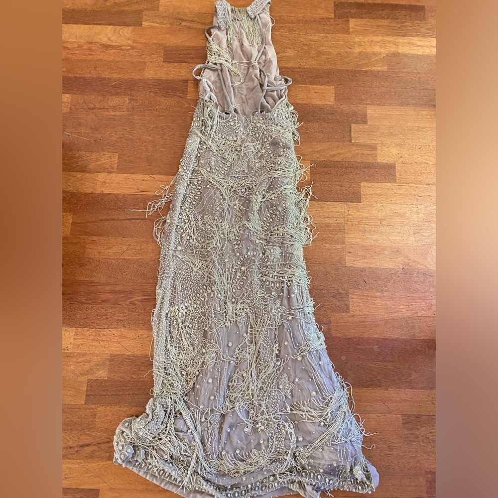 $6,995 Rachel Gilbert Dante Crystal Embellished Fringed Gown - Picture 8 of 13